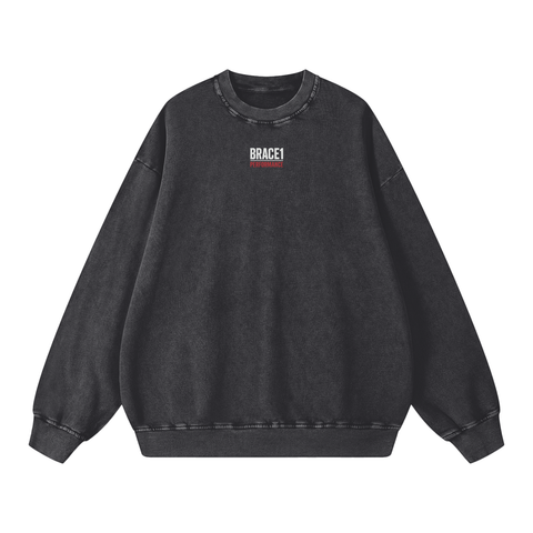 BRACE1 Performance – Snow-Washed Oversized Sweatshirt