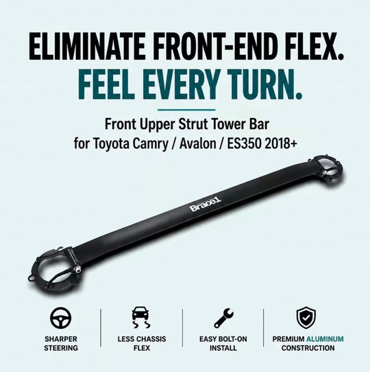 Front Upper Strut Tower Brace for Toyota Camry / Avalon/ ES350 2018–2024 | Precision Fit | Race-Spec Handling Upgrade B1-300B