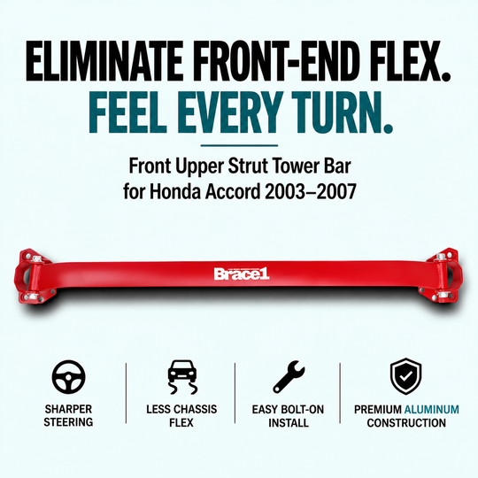 Front Upper Strut Tower Bar for Honda Accord 2003–2007 | Precision Fit | Race-Spec Handling Upgrade